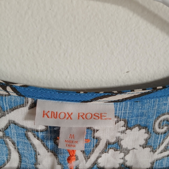 Women’s Knox Rose Blue Floral Puff Sleeve Layered Ruffle Hem Wrap Maxi Dress NWT - Picture 8 of 14